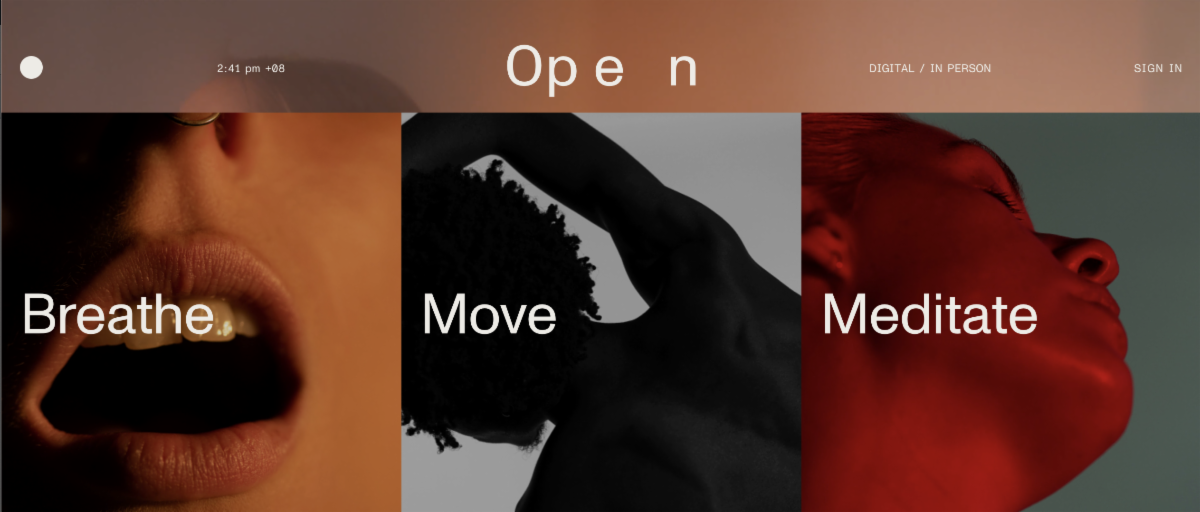 the open app (breathe, move, meditate)