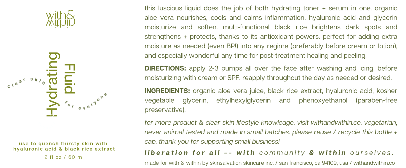hydrating fluid (replacing rosewater products + hydrating toner + serum)